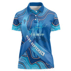 Australia Blue September Running Women Polo Shirt Blue Ribbon I'm Running For My Dad