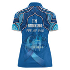 Australia Blue September Running Women Polo Shirt Blue Ribbon I'm Running For My Dad