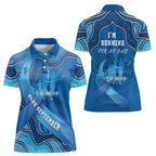 Australia Blue September Running Women Polo Shirt Blue Ribbon I'm Running For My Dad