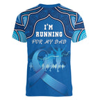 Australia Blue September Running Women V-Neck T-Shirt Blue Ribbon I'm Running For My Dad