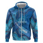 Australia Blue September Running Zip Hoodie Blue Ribbon I'm Running For My Dad