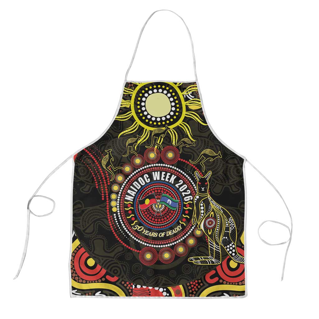 50 Years Of Deadly NAIDOC Week 2026 Apron Aussie Kangaroo Aboriginal Art