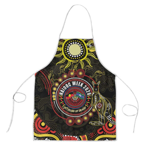 50 Years Of Deadly NAIDOC Week 2026 Apron Aussie Kangaroo Aboriginal Art