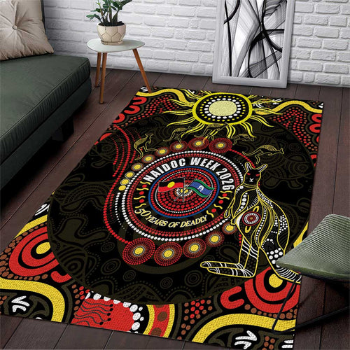50 Years Of Deadly NAIDOC Week 2026 Area Rug Aussie Kangaroo Aboriginal Art