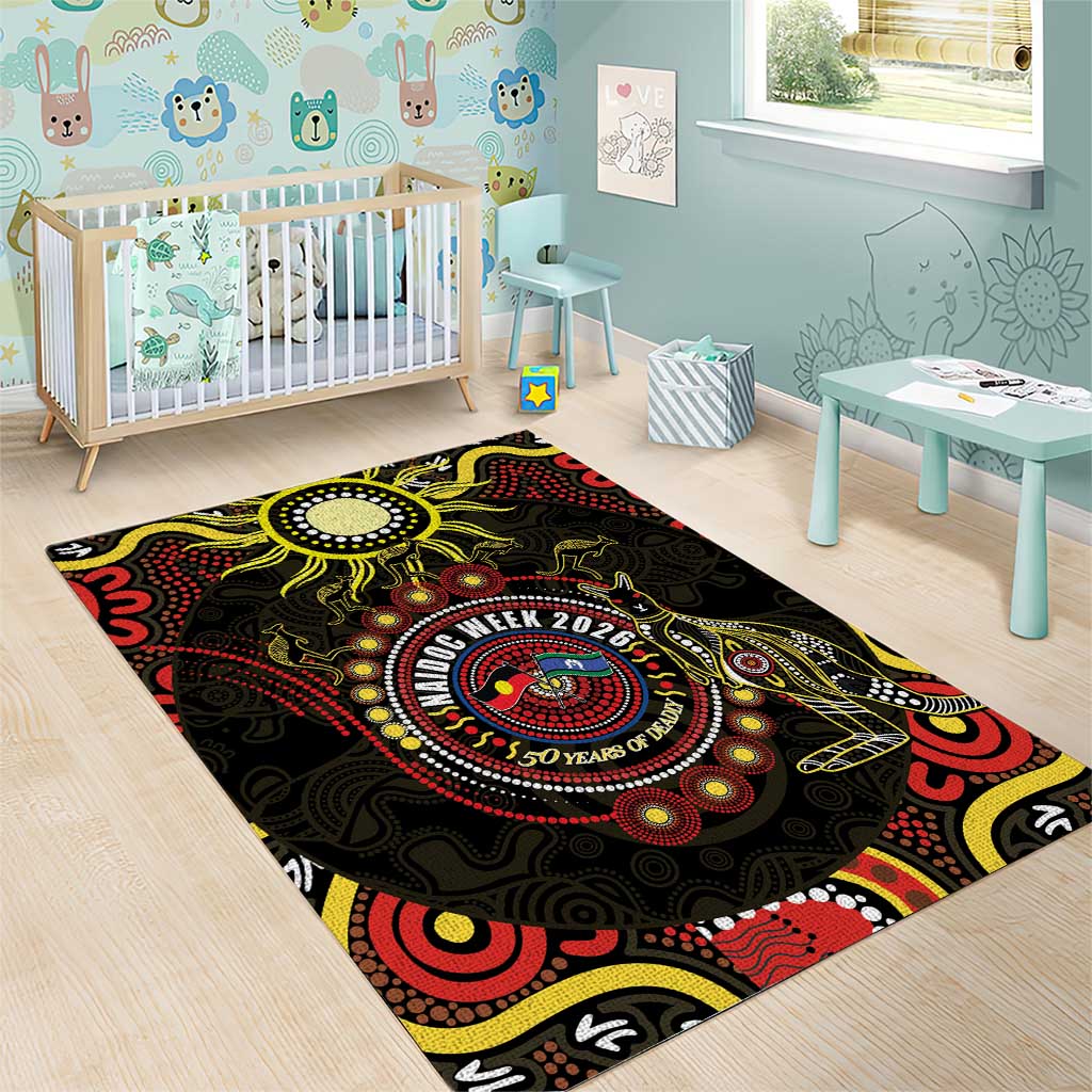 50 Years Of Deadly NAIDOC Week 2026 Area Rug Aussie Kangaroo Aboriginal Art