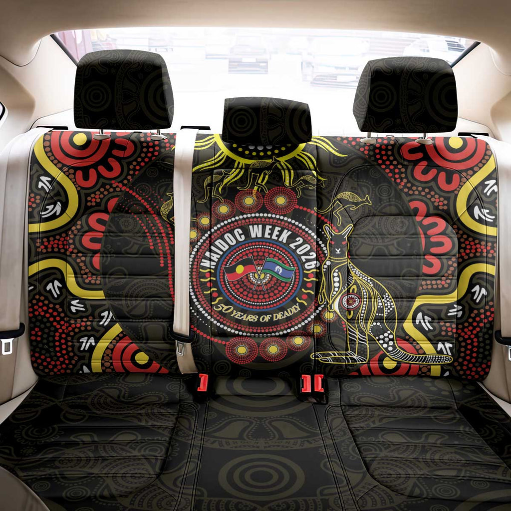 50 Years Of Deadly NAIDOC Week 2026 Back Car Seat Cover Aussie Kangaroo Aboriginal Art