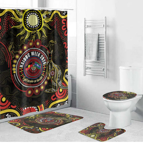 50 Years Of Deadly NAIDOC Week 2026 Bathroom Set Aussie Kangaroo Aboriginal Art