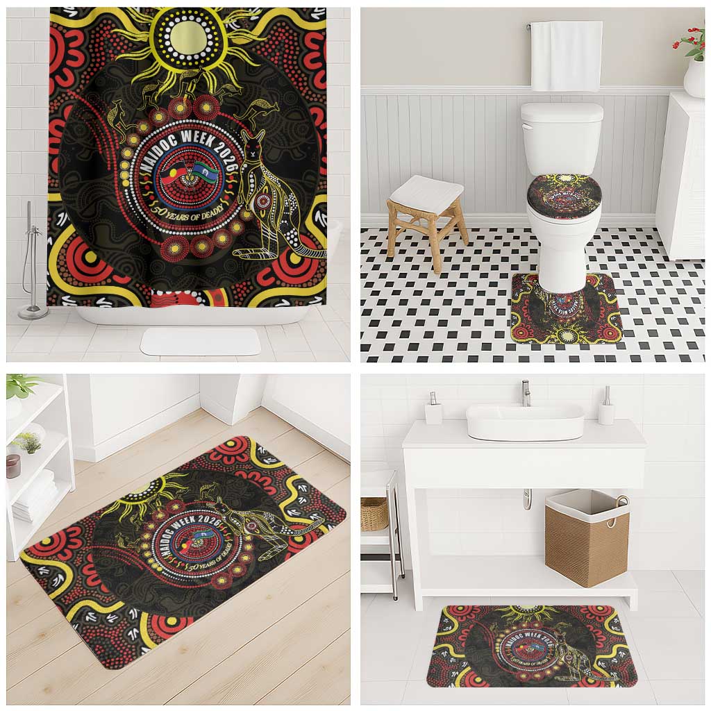 50 Years Of Deadly NAIDOC Week 2026 Bathroom Set Aussie Kangaroo Aboriginal Art