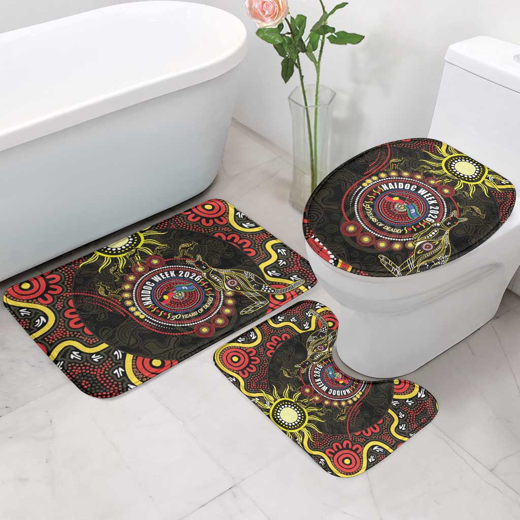 50 Years Of Deadly NAIDOC Week 2026 Bathroom Set Aussie Kangaroo Aboriginal Art