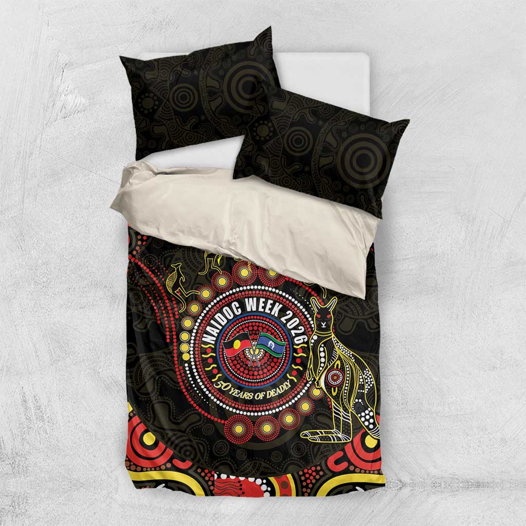 50 Years Of Deadly NAIDOC Week 2026 Bedding Set Aussie Kangaroo Aboriginal Art