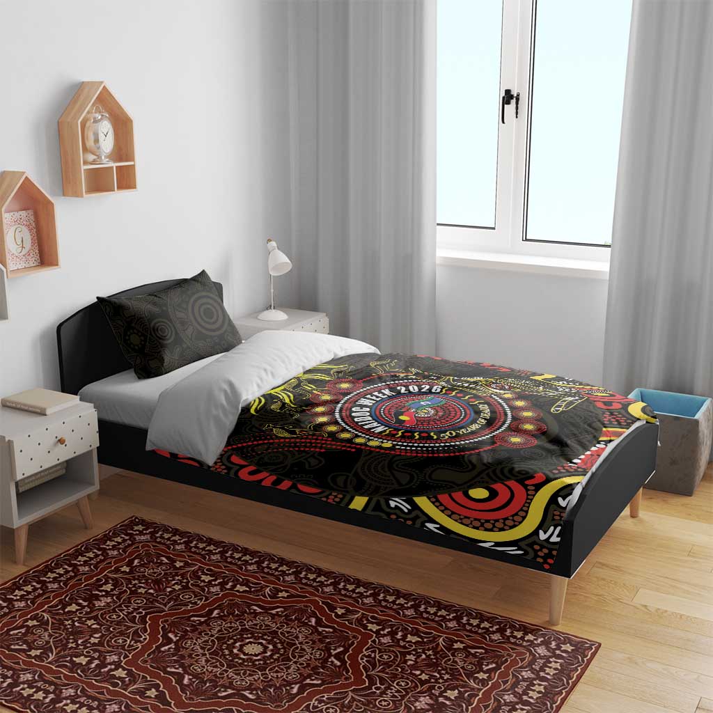 50 Years Of Deadly NAIDOC Week 2026 Bedding Set Aussie Kangaroo Aboriginal Art