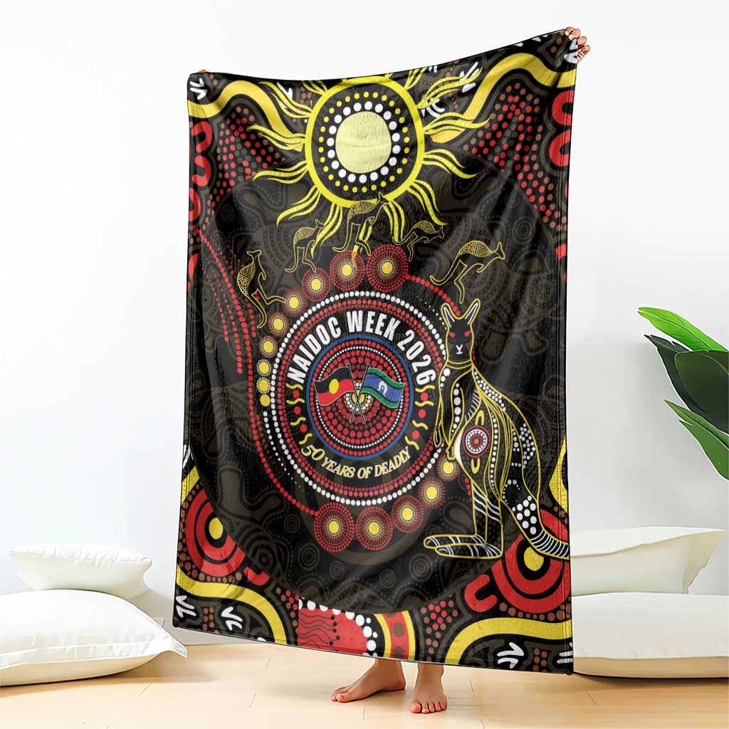 50 Years Of Deadly NAIDOC Week 2026 Blanket Aussie Kangaroo Aboriginal Art