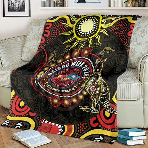 50 Years Of Deadly NAIDOC Week 2026 Blanket Aussie Kangaroo Aboriginal Art