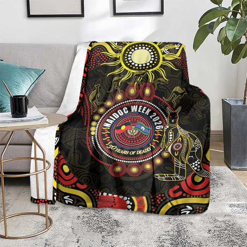 50 Years Of Deadly NAIDOC Week 2026 Blanket Aussie Kangaroo Aboriginal Art