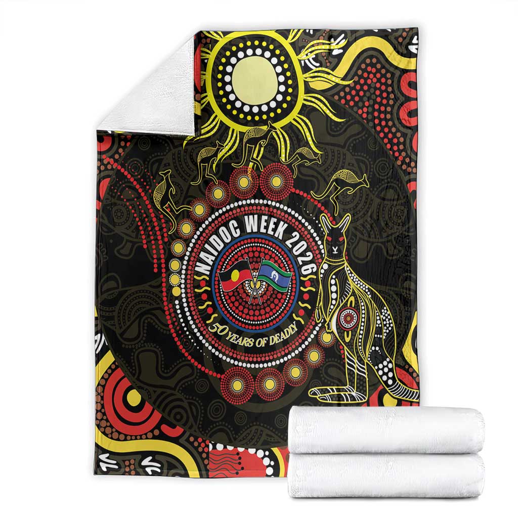 50 Years Of Deadly NAIDOC Week 2026 Blanket Aussie Kangaroo Aboriginal Art