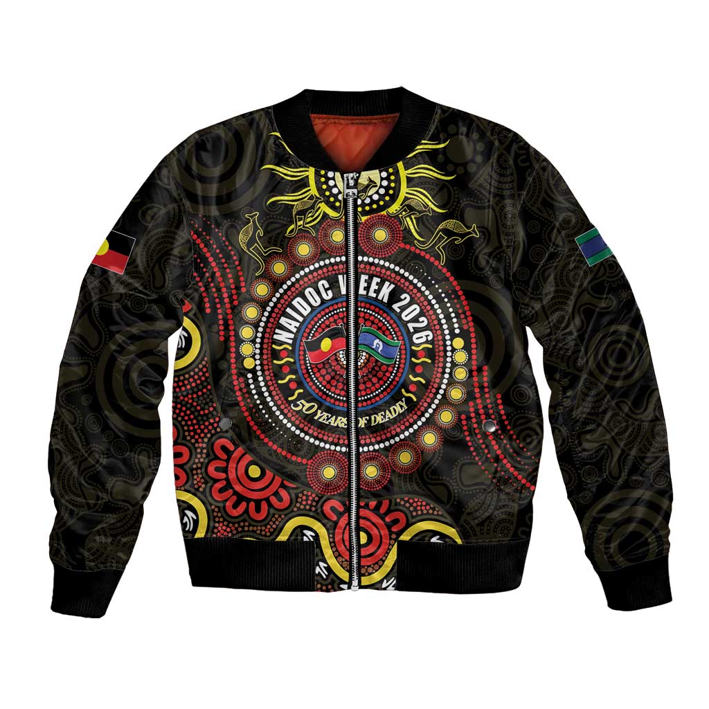 50 Years Of Deadly NAIDOC Week 2026 Bomber Jacket Aussie Kangaroo Aboriginal Art