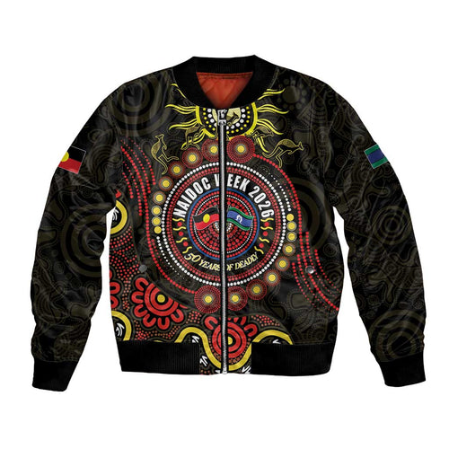 50 Years Of Deadly NAIDOC Week 2026 Bomber Jacket Aussie Kangaroo Aboriginal Art