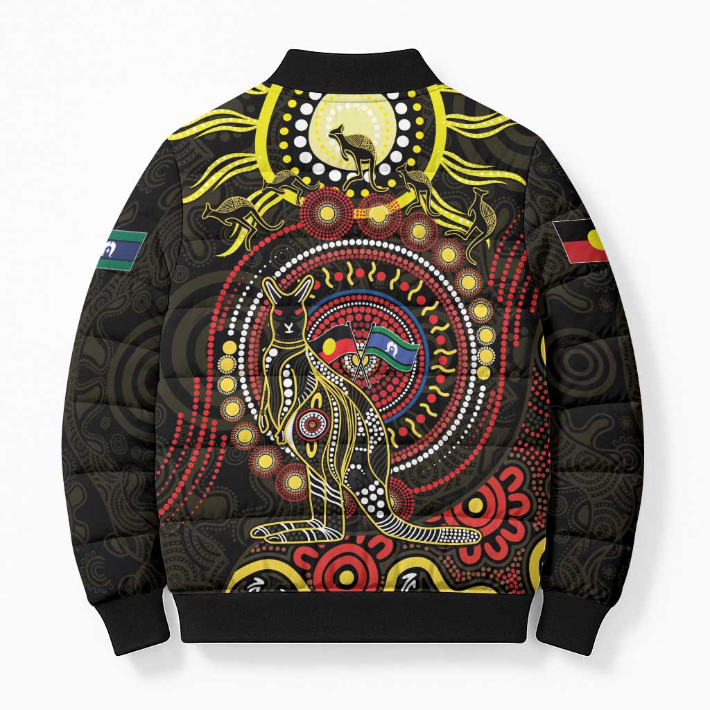 50 Years Of Deadly NAIDOC Week 2026 Bomber Puffer Jacket Aussie Kangaroo Aboriginal Art