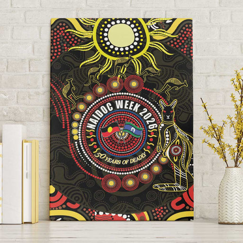 50 Years Of Deadly NAIDOC Week 2026 Canvas Wall Art Aussie Kangaroo Aboriginal Art
