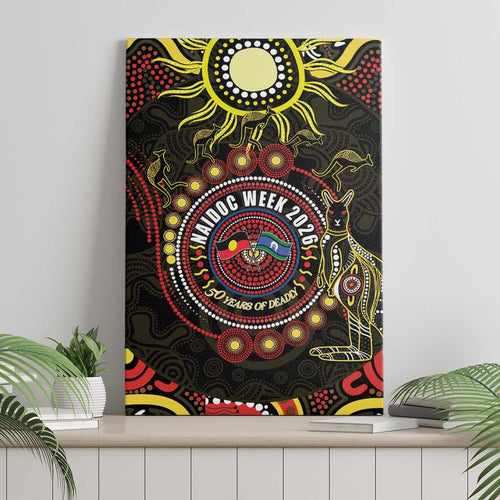 50 Years Of Deadly NAIDOC Week 2026 Canvas Wall Art Aussie Kangaroo Aboriginal Art