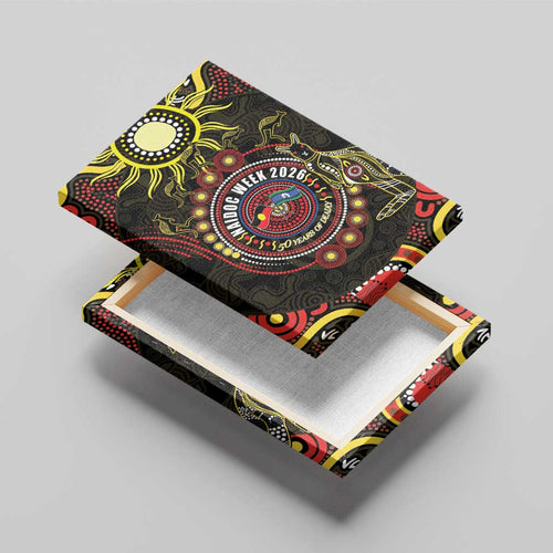 50 Years Of Deadly NAIDOC Week 2026 Canvas Wall Art Aussie Kangaroo Aboriginal Art