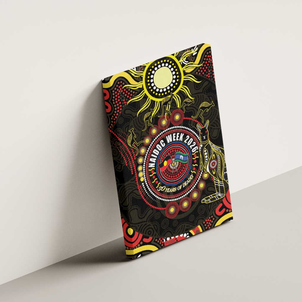 50 Years Of Deadly NAIDOC Week 2026 Canvas Wall Art Aussie Kangaroo Aboriginal Art