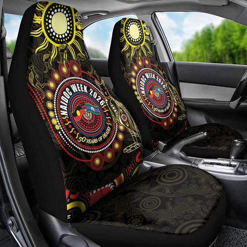 50 Years Of Deadly NAIDOC Week 2026 Car Seat Cover Aussie Kangaroo Aboriginal Art
