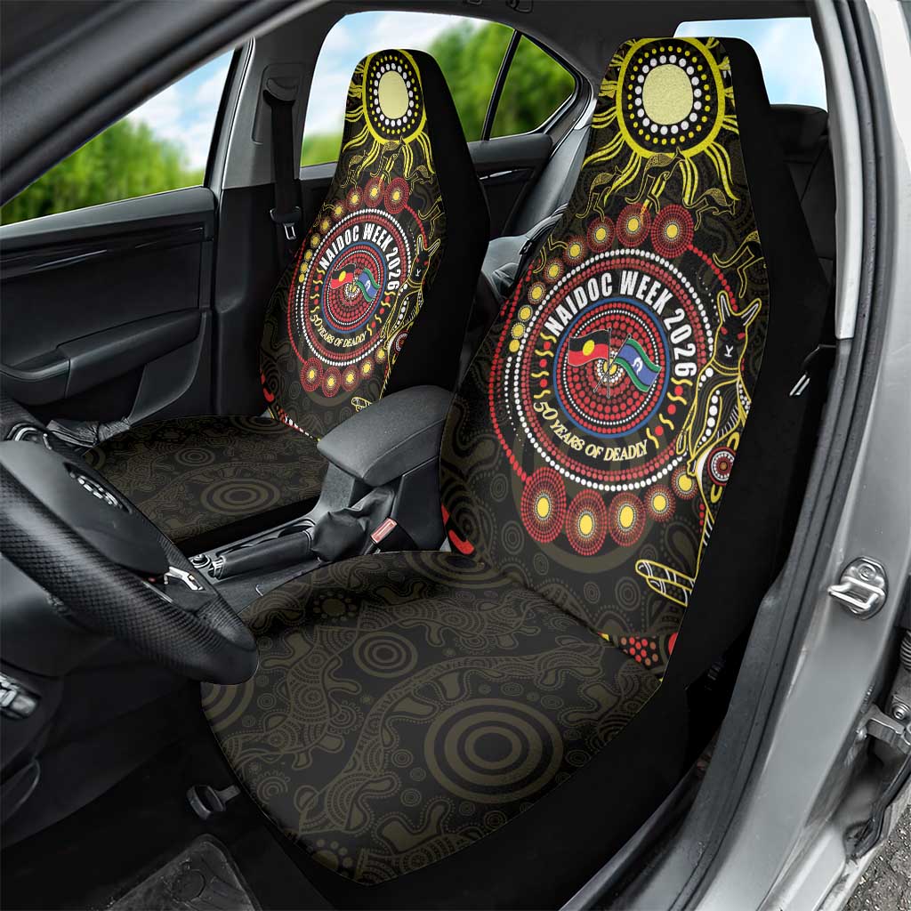 50 Years Of Deadly NAIDOC Week 2026 Car Seat Cover Aussie Kangaroo Aboriginal Art