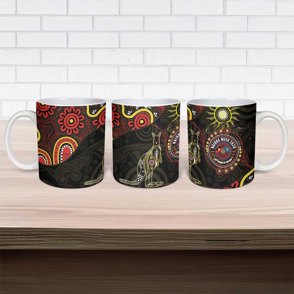 50 Years Of Deadly NAIDOC Week 2026 Ceramic Mug Aussie Kangaroo Aboriginal Art