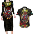 50 Years Of Deadly NAIDOC Week 2026 Couples Matching Long Sleeve Bodycon Dress and Hawaiian Shirt Aussie Kangaroo Aboriginal Art