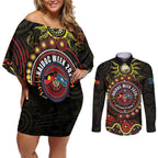 50 Years Of Deadly NAIDOC Week 2026 Couples Matching Off Shoulder Short Dress and Long Sleeve Button Shirt Aussie Kangaroo Aboriginal Art
