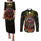 50 Years Of Deadly NAIDOC Week 2026 Couples Matching Puletasi and Long Sleeve Button Shirt Aussie Kangaroo Aboriginal Art