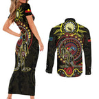 50 Years Of Deadly NAIDOC Week 2026 Couples Matching Short Sleeve Bodycon Dress and Long Sleeve Button Shirt Aussie Kangaroo Aboriginal Art