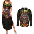 50 Years Of Deadly NAIDOC Week 2026 Couples Matching Summer Maxi Dress and Long Sleeve Button Shirt Aussie Kangaroo Aboriginal Art