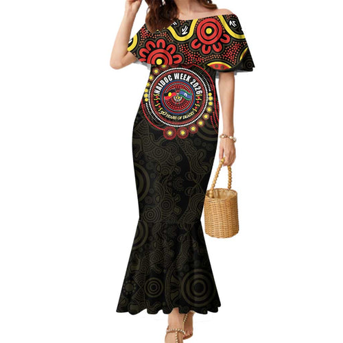 50 Years Of Deadly NAIDOC Week 2026 Family Matching Mermaid Dress and Hawaiian Shirt Aussie Kangaroo Aboriginal Art