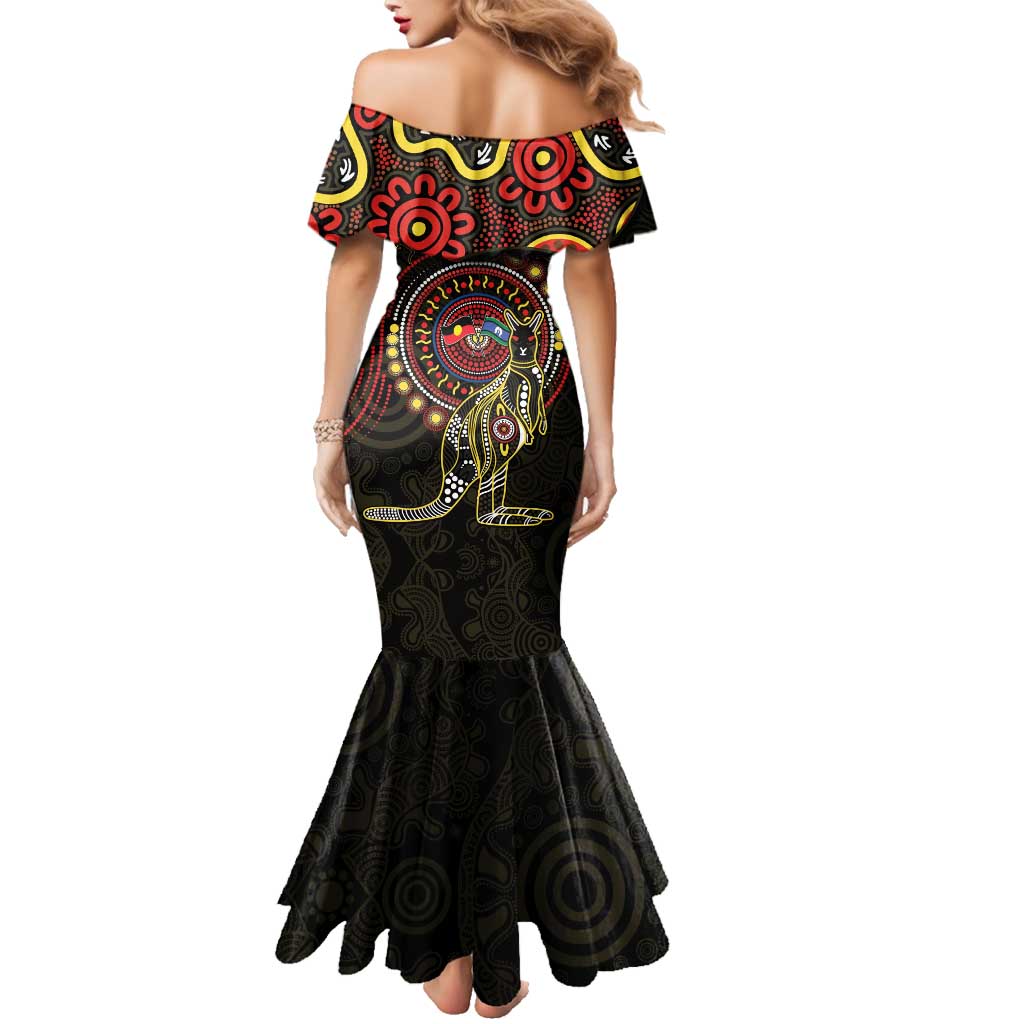 50 Years Of Deadly NAIDOC Week 2026 Family Matching Mermaid Dress and Hawaiian Shirt Aussie Kangaroo Aboriginal Art