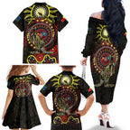 50 Years Of Deadly NAIDOC Week 2026 Family Matching Off The Shoulder Long Sleeve Dress and Hawaiian Shirt Aussie Kangaroo Aboriginal Art