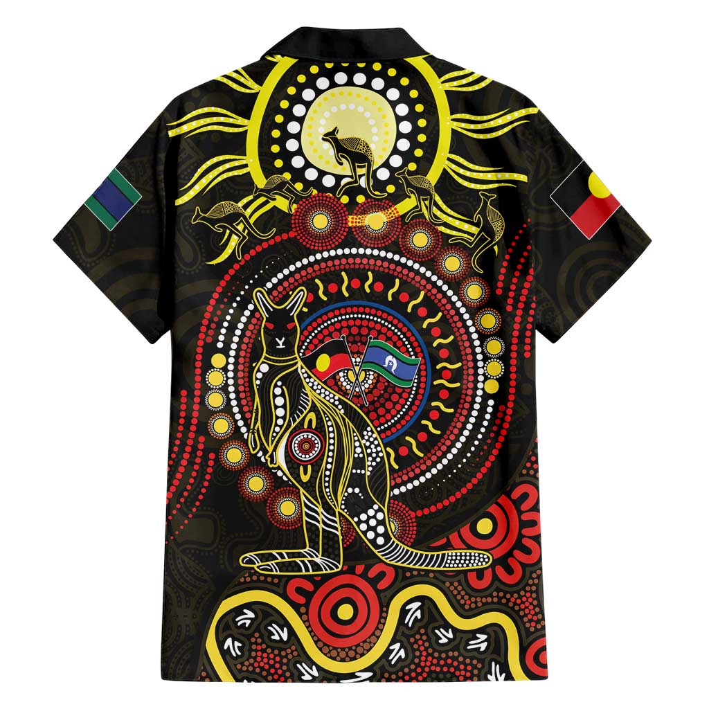 50 Years Of Deadly NAIDOC Week 2026 Family Matching Off The Shoulder Long Sleeve Dress and Hawaiian Shirt Aussie Kangaroo Aboriginal Art