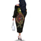 50 Years Of Deadly NAIDOC Week 2026 Family Matching Off The Shoulder Long Sleeve Dress and Hawaiian Shirt Aussie Kangaroo Aboriginal Art