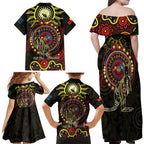 50 Years Of Deadly NAIDOC Week 2026 Family Matching Off Shoulder Maxi Dress and Hawaiian Shirt Aussie Kangaroo Aboriginal Art