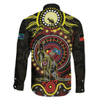 50 Years Of Deadly NAIDOC Week 2026 Family Matching Off Shoulder Short Dress and Hawaiian Shirt Aussie Kangaroo Aboriginal Art