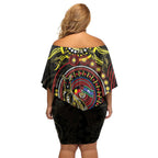 50 Years Of Deadly NAIDOC Week 2026 Family Matching Off Shoulder Short Dress and Hawaiian Shirt Aussie Kangaroo Aboriginal Art