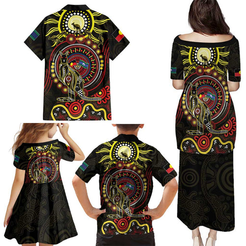 50 Years Of Deadly NAIDOC Week 2026 Family Matching Puletasi and Hawaiian Shirt Aussie Kangaroo Aboriginal Art