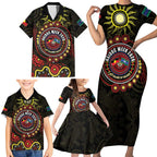 50 Years Of Deadly NAIDOC Week 2026 Family Matching Short Sleeve Bodycon Dress and Hawaiian Shirt Aussie Kangaroo Aboriginal Art