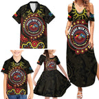 50 Years Of Deadly NAIDOC Week 2026 Family Matching Summer Maxi Dress and Hawaiian Shirt Aussie Kangaroo Aboriginal Art
