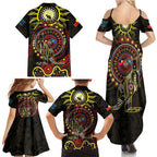 50 Years Of Deadly NAIDOC Week 2026 Family Matching Summer Maxi Dress and Hawaiian Shirt Aussie Kangaroo Aboriginal Art
