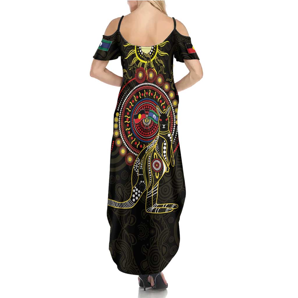 50 Years Of Deadly NAIDOC Week 2026 Family Matching Summer Maxi Dress and Hawaiian Shirt Aussie Kangaroo Aboriginal Art