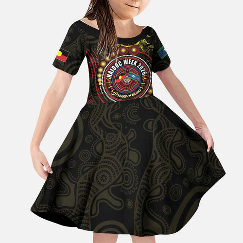 50 Years Of Deadly NAIDOC Week 2026 Family Matching Tank Maxi Dress and Hawaiian Shirt Aussie Kangaroo Aboriginal Art
