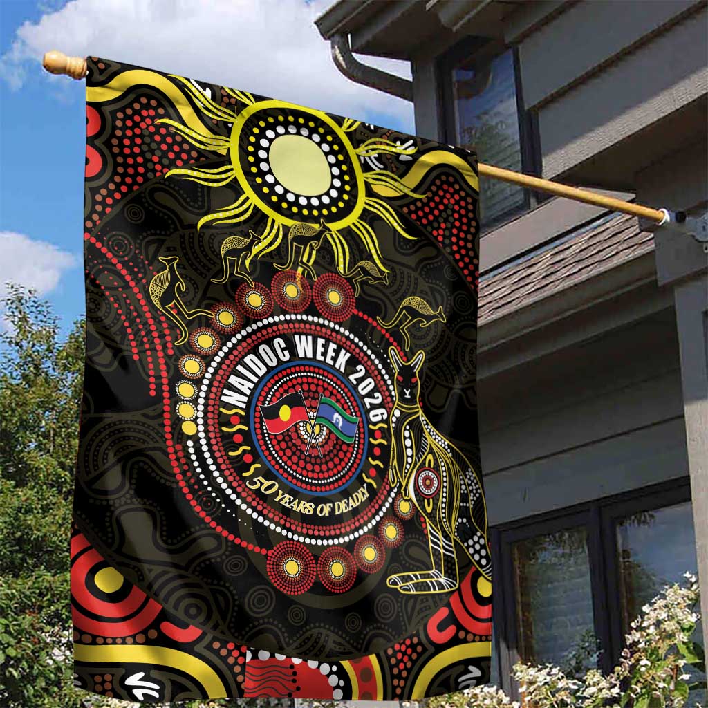 50 Years Of Deadly NAIDOC Week 2026 Garden Flag Aussie Kangaroo Aboriginal Art