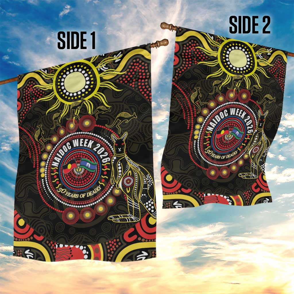 50 Years Of Deadly NAIDOC Week 2026 Garden Flag Aussie Kangaroo Aboriginal Art